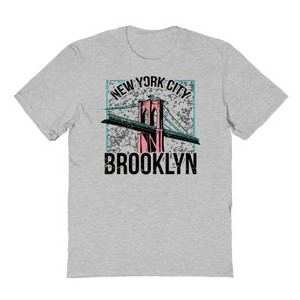 Rerun Island Men's Brooklyn New York Short Sleeve Graphic Cotton T-Shirt - 1 of 2