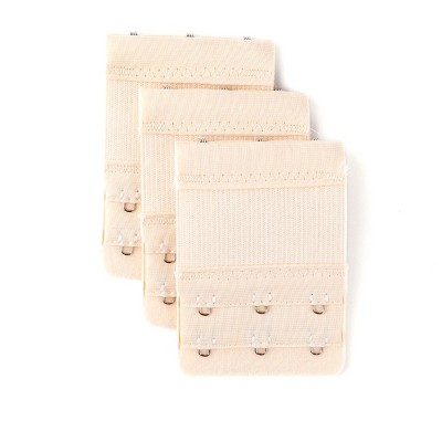 Allegra K Women's Stretchy Replacement Bra Strap Extender 2 Rows 3 Hooks 3  Pcs Beige : Target