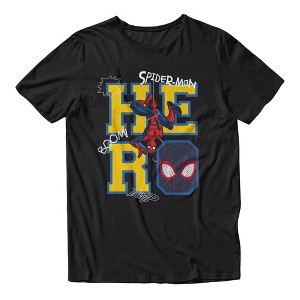 Marvel Spider-Man Men's Hero Boom Thwip Wave T-Shirt - Black - XXX
