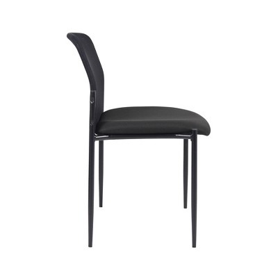 Black Mesh and Metal Stackable Guest Chair