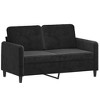 vidaXL 2-Seater Sofa Black 47.2 in. Velvet - 2 of 4