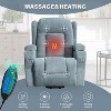 AndMakers 35.43 in. W Blue Fabric Massage Recliner with Remote Control, Tufted and Storage - 4 of 4