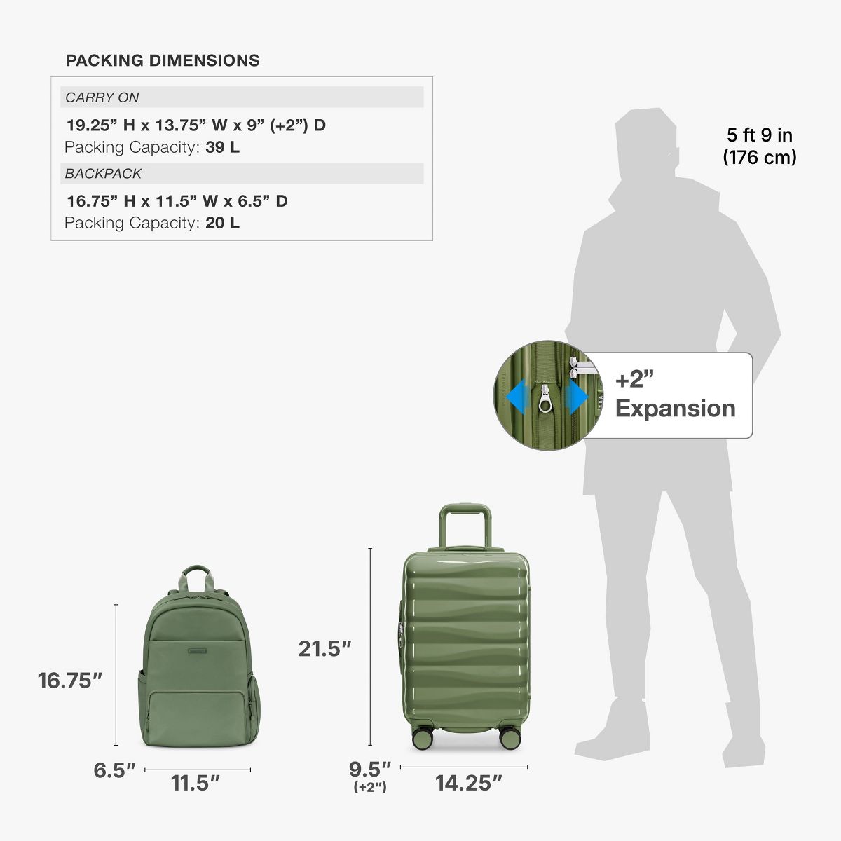 Traveler’s Choice Edinburgh Carry On Luggage and Backpack Set - thumbnail 4
