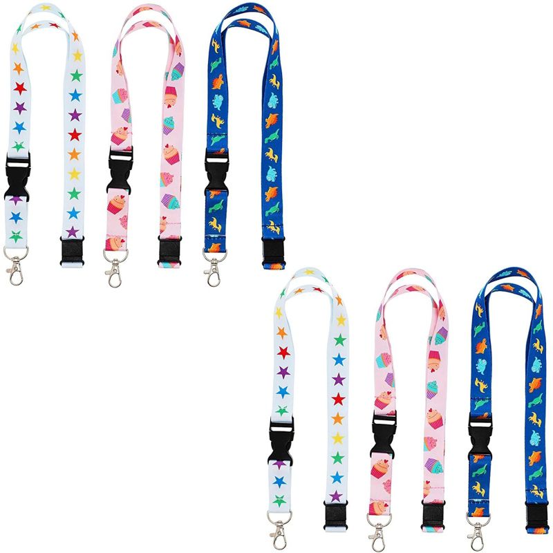 6-Pack Kids Lanyards With Detachable Buckle, 3 Designs, 4 of 5