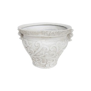 Syemin Outdoor Planters with Special Design, Novely Flower Planter Pot for Garden, Courtyard, Patio, White，20.5"*18.75"*14.25" - 1 of 4