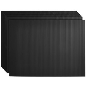 Juvale 8-Pack Corrugated Plastic Yard Signs, 18x24 Outdoor Poster Board for Happy Birthday, Moving Supplies, Lawn, 4mm Sheets Blank Surface, Black - 1 of 4