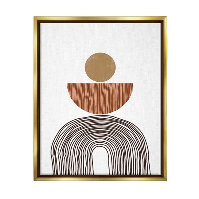 Stupell Industries Boho Shapes Stacked Abstract Round Curves Brown White