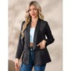 Women's Blazer Business Jacket with Flattering Fit and Single-Button Closure - 3 of 4