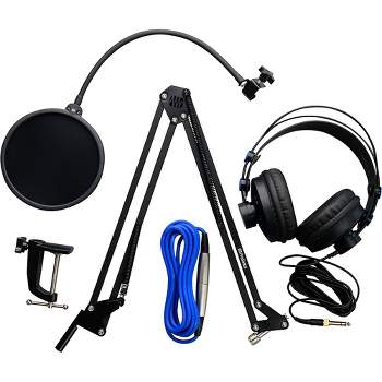  Samson Q2U Handheld Dynamic XLR/USB Microphone Bundle with Boom  Arm, Shock Mount, and Pop Filter (4 Items) : Musical Instruments