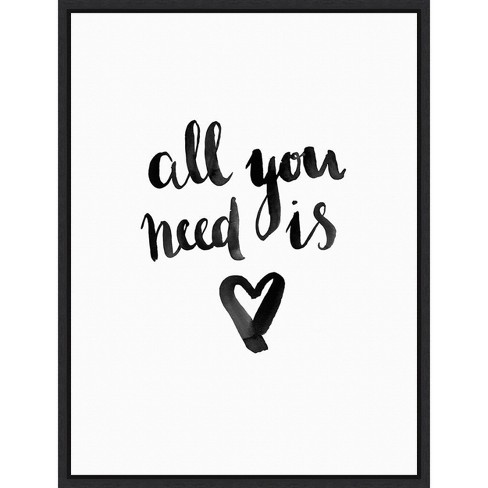 Amanti Art All You Need Is Love by Urban Road Canvas Wall Art Print Framed 23 x 30-in. - image 1 of 4