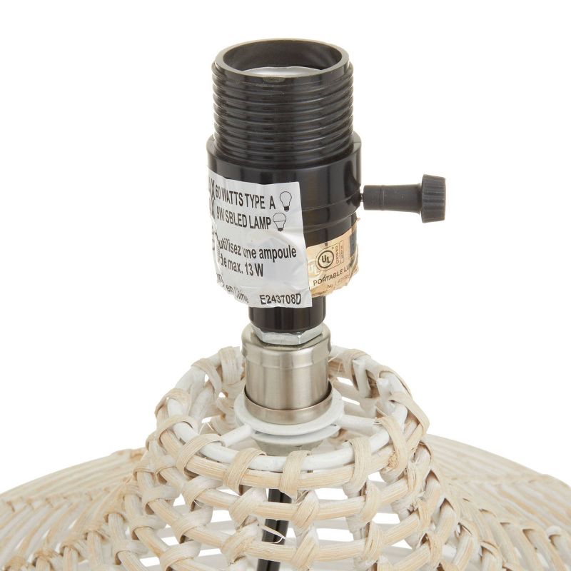Coastal Rattan Table Lamp with Drum Shade Beige - Olivia &#38; May, 6 of 8