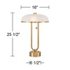 Possini Euro Design Ramses 25 1/2" High Modern Table Lamp USB Port AC Power Outlet Pull Chain Gold Metal Single White Alabaster Dome Shade Charging - 4 of 4