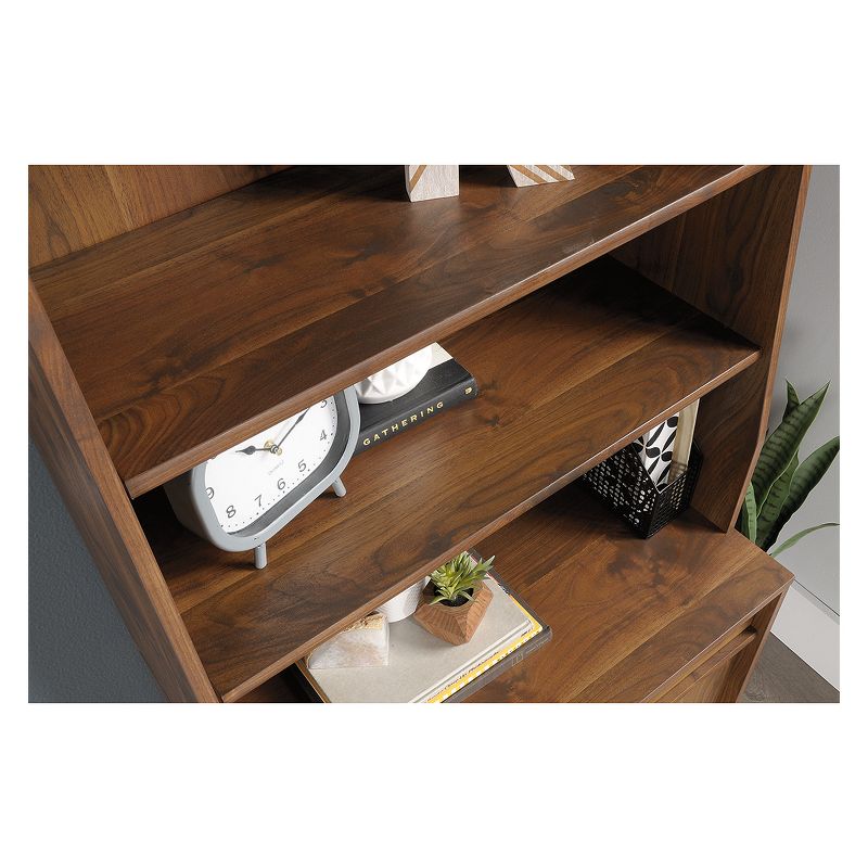 34.213&#34;Clifford Place Library Hutch Grand Walnut - Sauder: Mid-Century Modern, Adjustable Shelves, Particle Board & Laminate Surface, 5 of 7