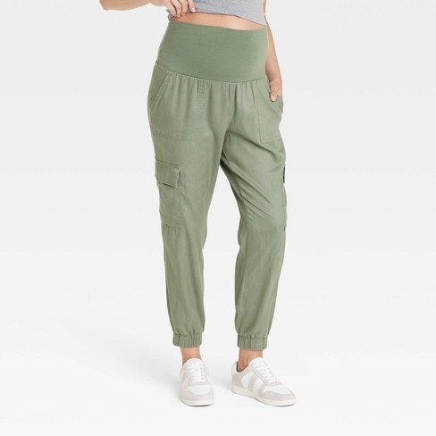 Over Belly High-Rise Maternity Joggers - Isabel Maternity by Ingrid & Isabel™ Green - image 1 of 4