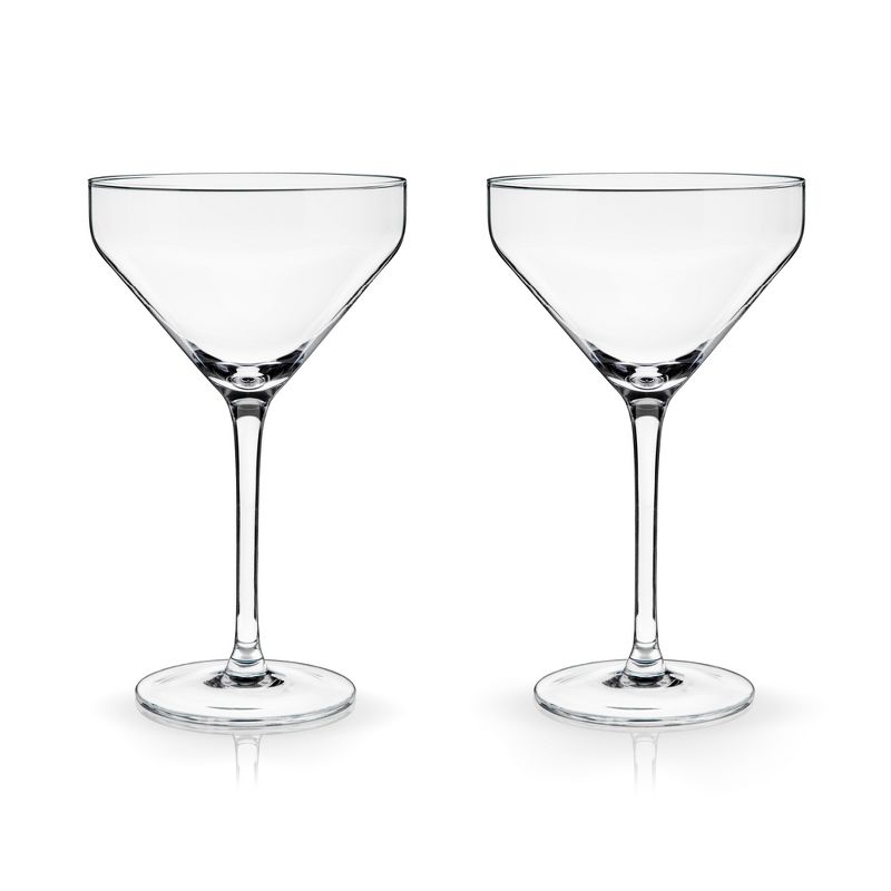 Viski Angled Martini Glasses, Set of 2, Holds 9 oz, Lead-Free Crystal, Stemmed Cocktail Barware, 5 of 8