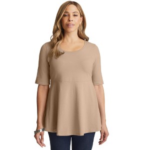 Jessica London Stretch Cotton Peplum Tunic - 1 of 4