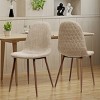 Mid-Century Modern Fabric Upholstered Kitchen Dining Room Chair Set of 2,Curved Back Dining Side Chairs with Metal Legs-Koiai - 2 of 4