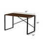 NicBex 35 Inch Writing Desk Home Office Desk with Metal Base for Study Room,Bedroom and Office,White/Brown - 3 of 4