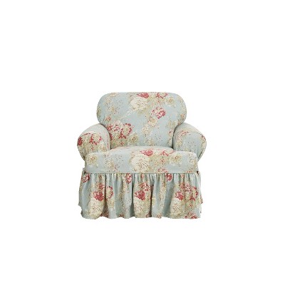 Ballad Bouquet T Cushion Chair Slipcover Rob s Egg Waverly Home 100 Cotton Botanical Pattern Indoor Use Target