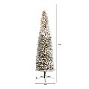9ft. Flocked Pencil Artificial Christmas Tree with 600 Clear Lights and 896 Branches – Sleek Snowy Holiday X-Mas Tree - 2 of 4