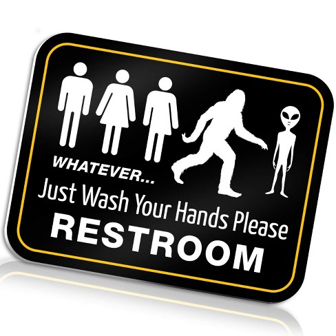 All gender deals restroom sign