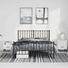 vidaXL King Metal Bed Frame with Headboard, Under Bed Storage, Noise Free, Black, No Mattress - 3 of 4