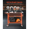 VEVOR Welding Table, 40" x 24" Welding Workbench Table with 800LBS Static Weight Capacity, Movable Steel Work Bench with 4 Wheels, Orange and Silver - 3 of 4