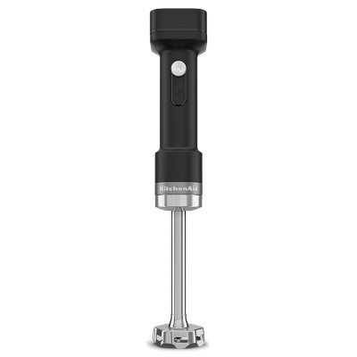 Black Cordless Variable Speed Immersion Blender with Stainless Steel Blade