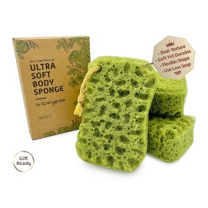 Spongentle Two-Sided Ultra Soft/Exfoliating Body Bath Sponge Loofah - 1 of 4