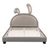 Full Size Upholstered Leather Platform Bed, with Ears, Easy Assembly, for Kids - 4 of 4