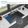 33in Drop in Kitchen Sink - 33*22 inch Gunmetal Black Kitchen Sink Topmount Single Bowl 16 Gauge Stainless Steel Ledge Workstation Kitchen Sinks - 3 of 4