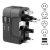 Wikineon Travel Adapter, Universal All in One Worldwide Travel Adapter 2 USB-A Charging Ports Wall Charger AC Power Plug Adapter for USA EU UK AUS - 2 of 4