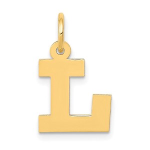 Black Bow Jewelry 14k Yellow Gold, Amanda Collection, Small Block Initial L Pendant - 1 of 4