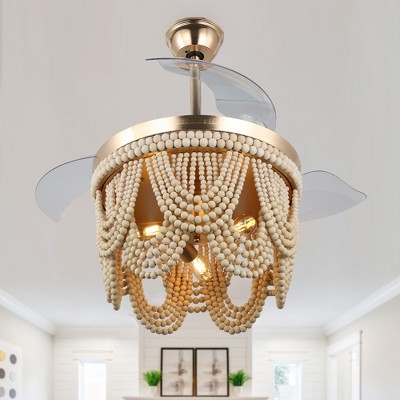 Bella Depot 42" Bohemia Retractable Ceiling Fan with Light and Remote