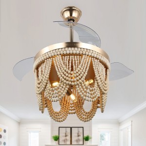 Bella Depot 42" Bohemia Retractable Ceiling Fan with Light and Remote - 1 of 4