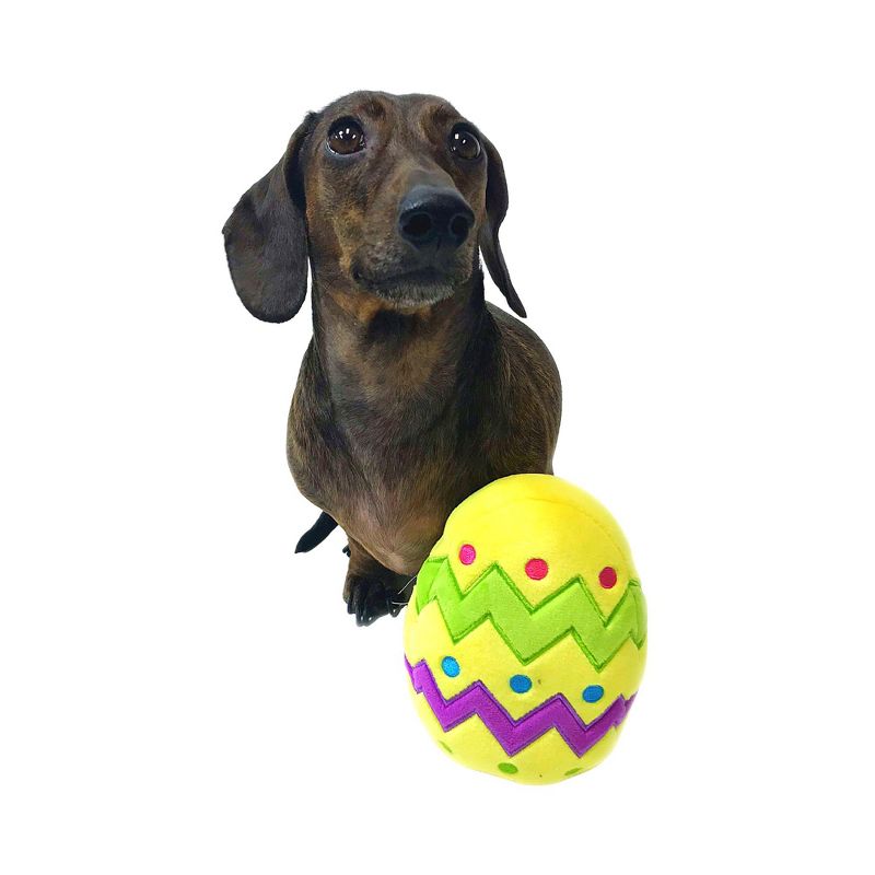 Midlee Plush Easter Egg Dog Toy with Squeaker (Yellow)-Large, 2 of 9