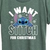 Women's - Lilo and Stitch - I Want A Stitch For Christmas Short Sleeve Graphic T-Shirt - 2 of 4