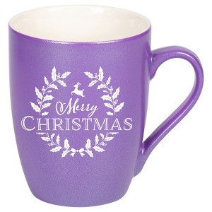 Elanze Designs Merry Christmas Passion Purple 10 ounce New Bone China Coffee Cup Mug - 1 of 4