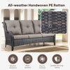 Buenhomino 4 Pieces Patio Furniture Set with Swivel Chairs, High Back Wicker Rattan Sofa with Thick Cushion and Coffee Table, Outdoor Conversation Set - 2 of 4