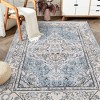 Vintage Washable Soft Area Rug, Low Pile Anti-Slip Stain Resistant Rug, Foldable Thin Floral Printed Distressed Carpet - 4 of 4