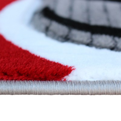Sophia Collection Red and Gray Swirl Runner Rug