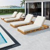 Christopher Knight Home Leeward Outdoor Acacia Wood Adjustable Chaise Lounge with Water-Resistant Cushion (Set of 4) - 2 of 4
