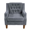 PAGED Button Tufted Upholstered Armchair Comfy Reading Chair with Vintage Brass Studs for Living Room, Reading Room - 2 of 4