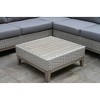 Outdoor Interiors Antique Stained Eucalyptus and Light Beige Wicker Contemporary Sectional Patio Furniture Set, 4 Piece - 4 of 4