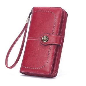 FATMOON Leather Wallets for Women - Large Capacity with Detachable Wrist Strap, Perfect for Travel, Shopping & Daily Use - 1 of 4