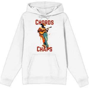 "Chords & Chaps" Cowboy Americana Adult Long Sleeve Hoodie - 1 of 2