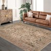 Area Rugs for Living Room Bedroom, Large Washable Rug Vintage Distressed Floral Boho Carpet Indoor Dining Room Kids Room Entryway Non Slip Low Pile - 3 of 4