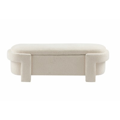 GDFStudio Candy Minimalist 51" Rounded Storage Ottoman Bench