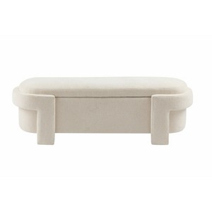 GDFStudio Candy Minimalist 51" Rounded Storage Ottoman Bench - 1 of 4