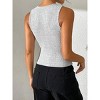 Women's Slim Fit Knit Cardigan Vest Sleeveless Lightweight Stretchy Fake Button Tank Top Shirt - 2 of 4